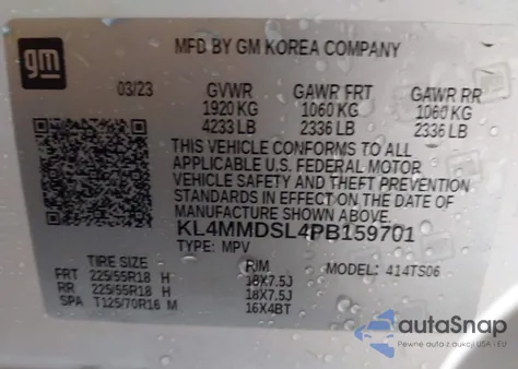 2023 Buick Encore Gx Select Fwd z USA, uszkodzony, nr VIN KL4MMDSL4PB159701